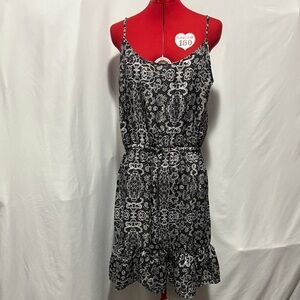 Joe Fresh Black and White Floral Midi Dress